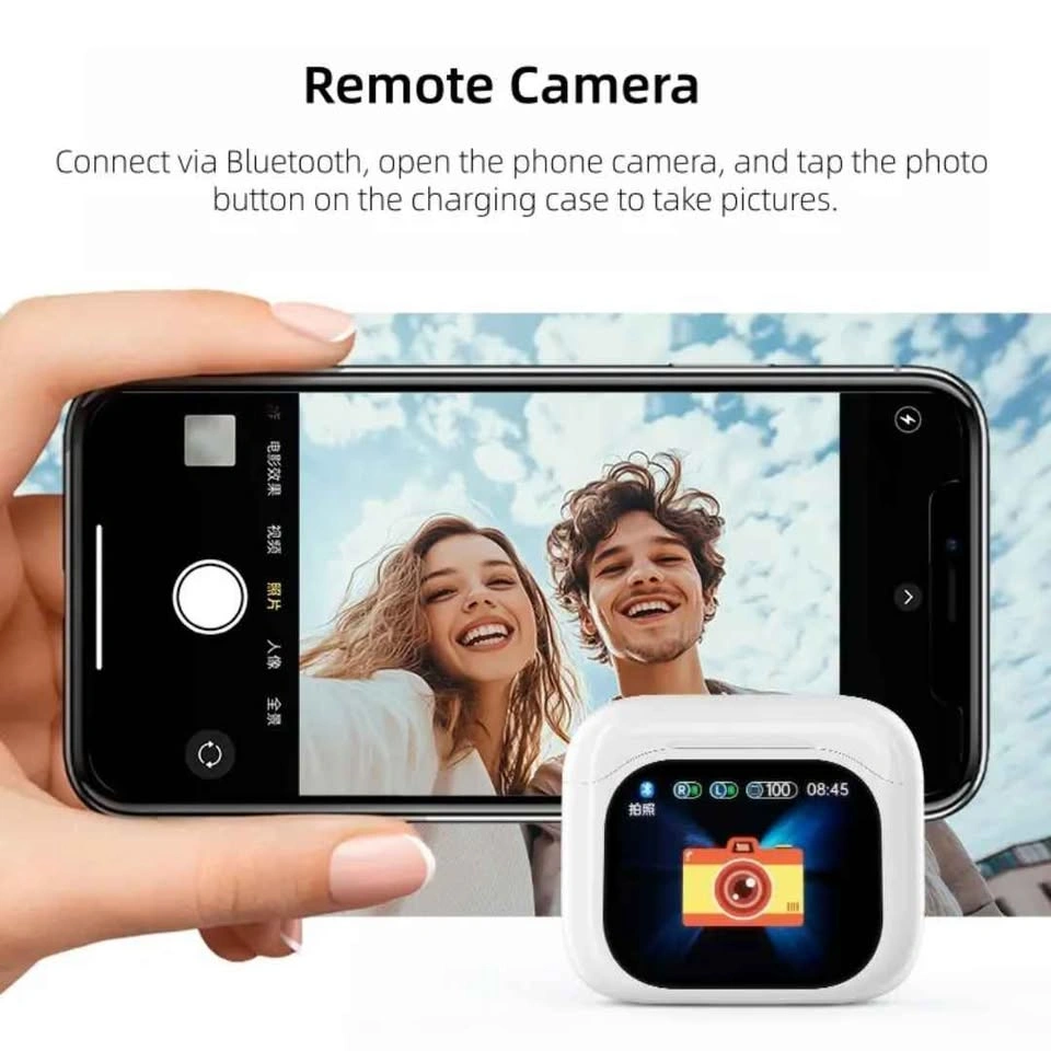 White Wireless Earbuds with Screen - photo 3