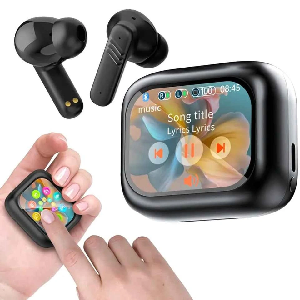 Black Wireless Headphones Earbuds with Touch Screen Charging Cas - photo 2