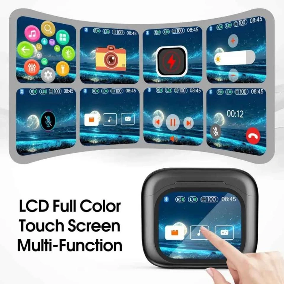 Black Wireless Headphones Earbuds with Touch Screen Charging Cas - photo 4