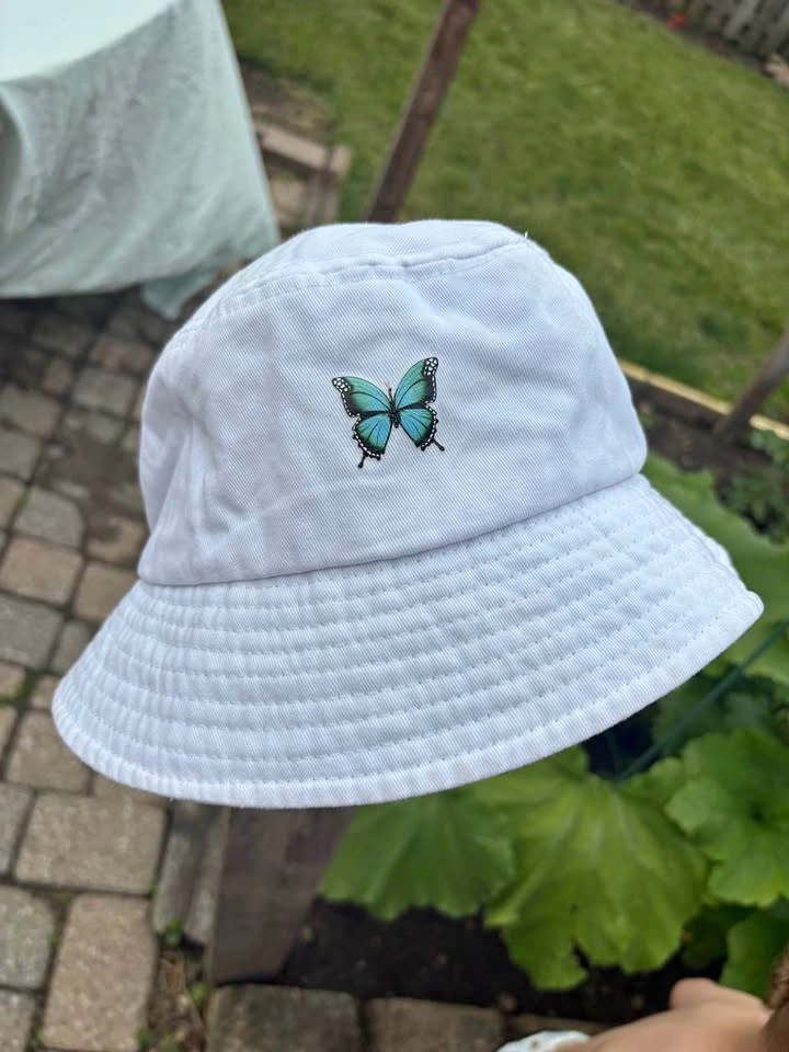 White Butterfly Bucket Hat