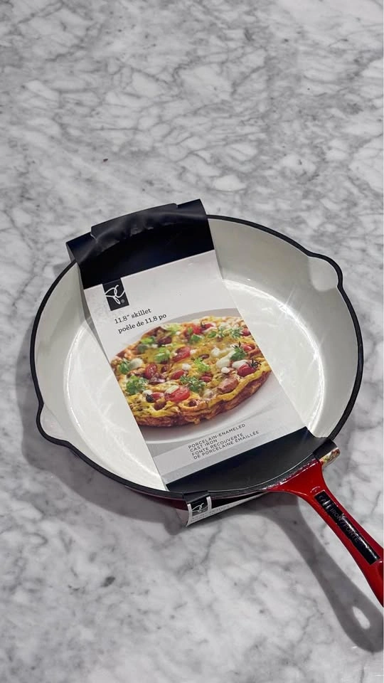 New Porcelain Enamel Cast Iron 11.8” Skillet