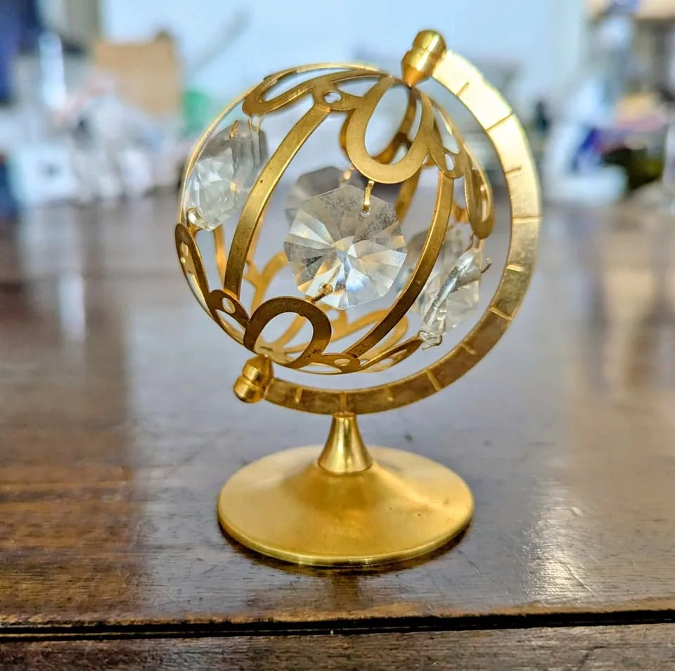 Spinning Swarovski Crystal Globe Ornament thumbnail