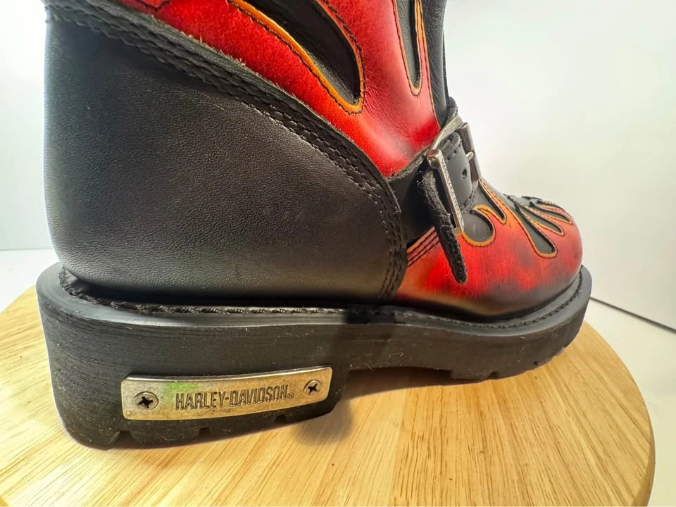 Vintage Harley-Davidson Flame Harness Biker Boots - photo 5