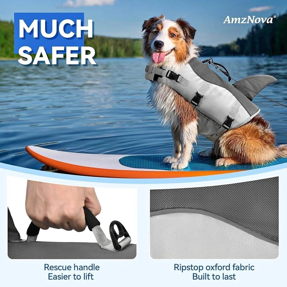 New Dog Life Jacket with Shark Fin — Medium