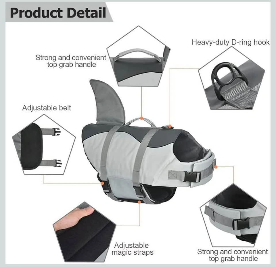 New Dog Life Jacket with Shark Fin — Medium - photo 2