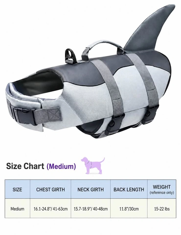 New Dog Life Jacket with Shark Fin — Medium - photo 5