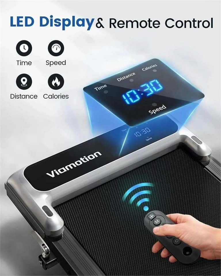 New Viamotion Walking Pad Treadmill with Handle Bar — Silver - photo 3