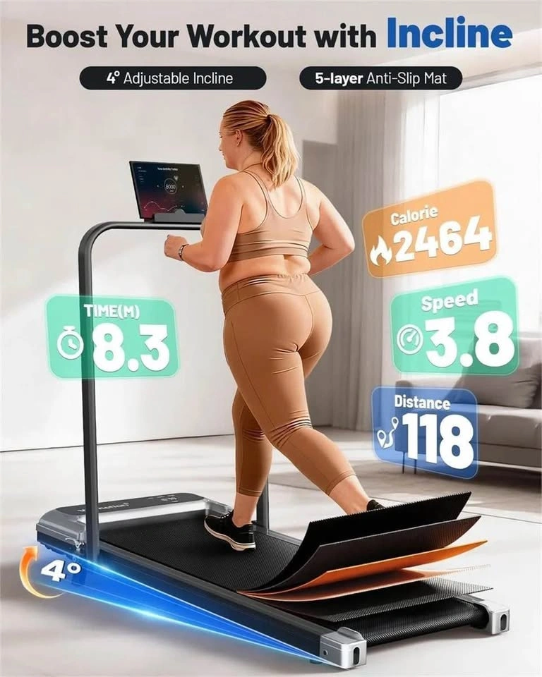 New Viamotion Walking Pad Treadmill with Handle Bar — Silver - photo 4