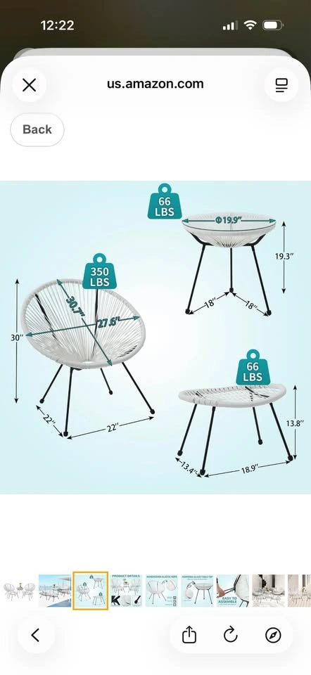New- 5pc Acapulco Chair Set - photo 3
