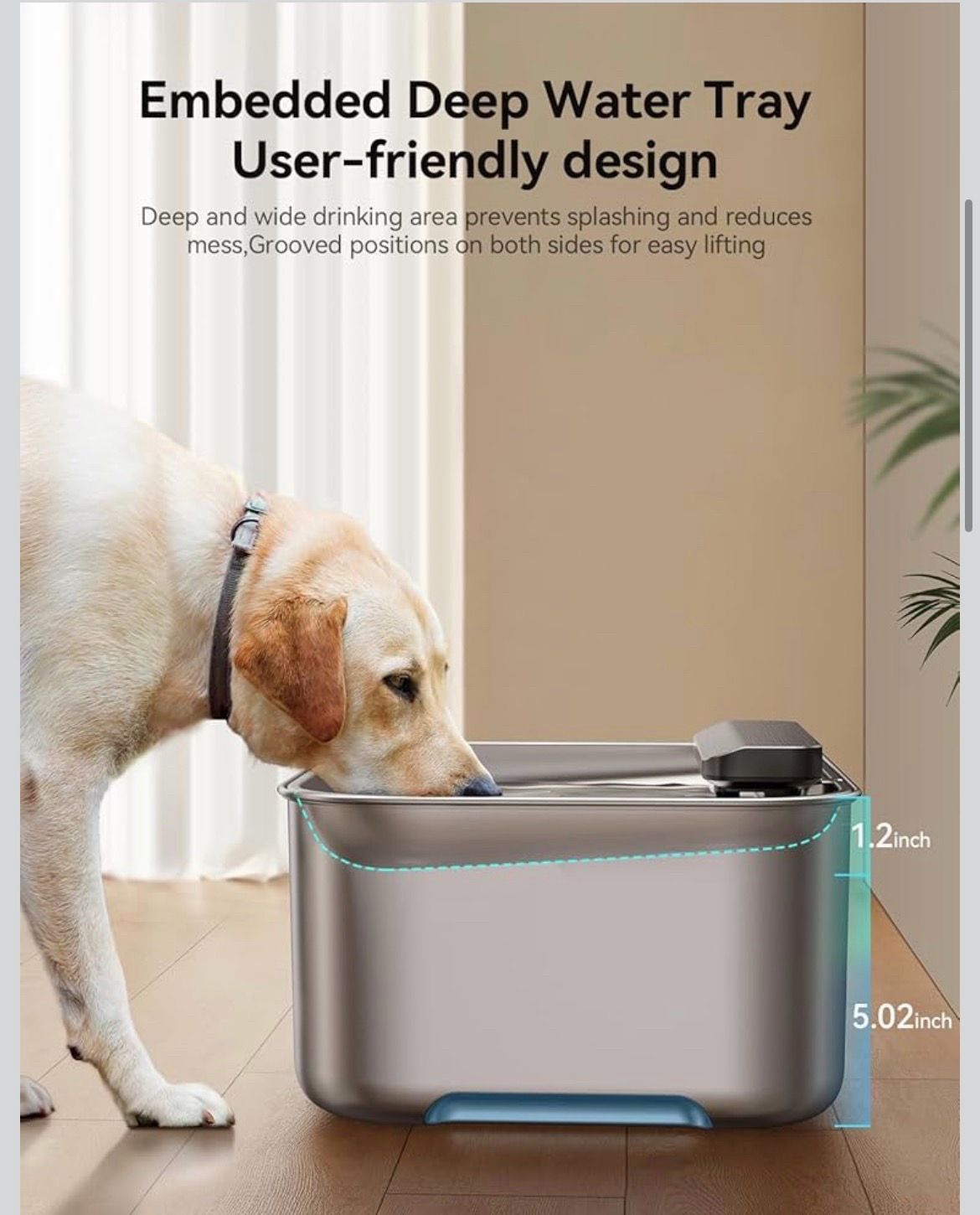 FEELNEEDY 3 Gal Stainless Steel Multi-Pet Water Fountain - photo 3