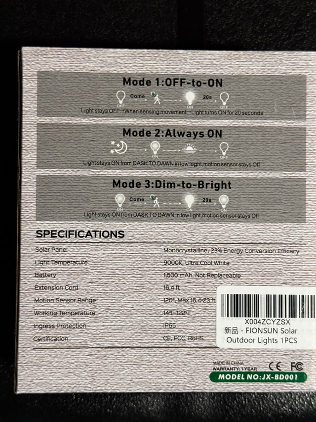 Solar Lights Outdoor with Motion Sensor - 1 Pack - photo 3