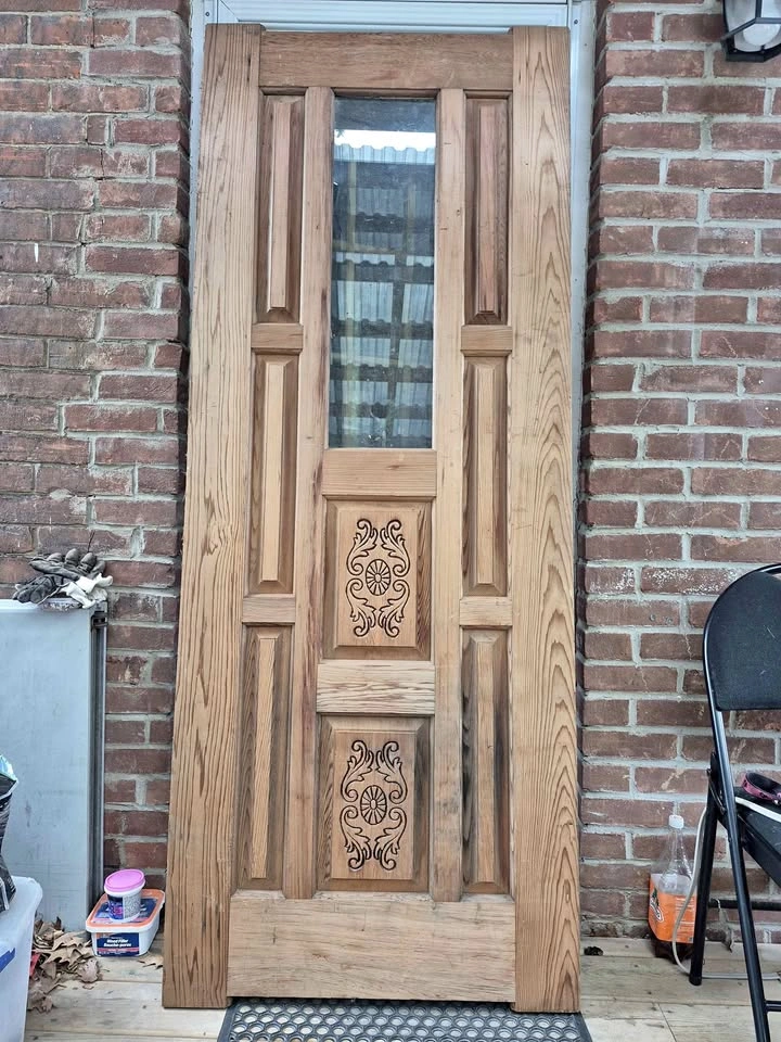Royal Door Ltd. Solid Wood Door with Carved Panels and Glass