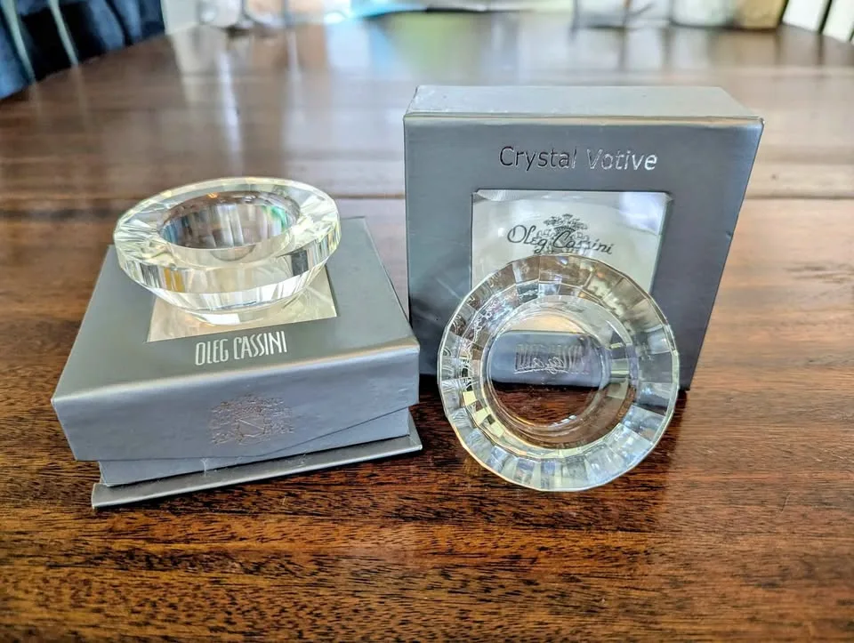 Oleg Cassini Crystal Votive Candle Holders (Set of 2) thumbnail