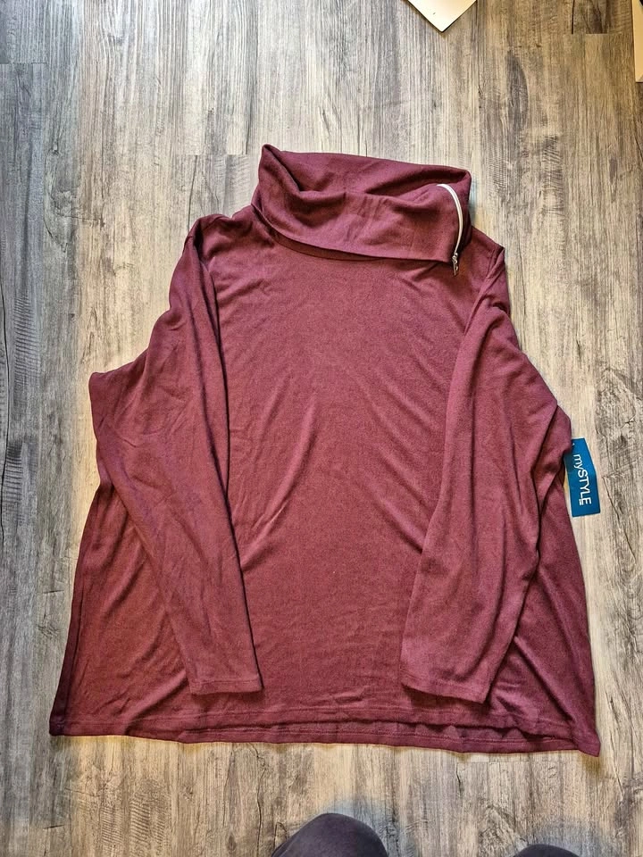 New mySTYLE Cowl Neck Top, 1X