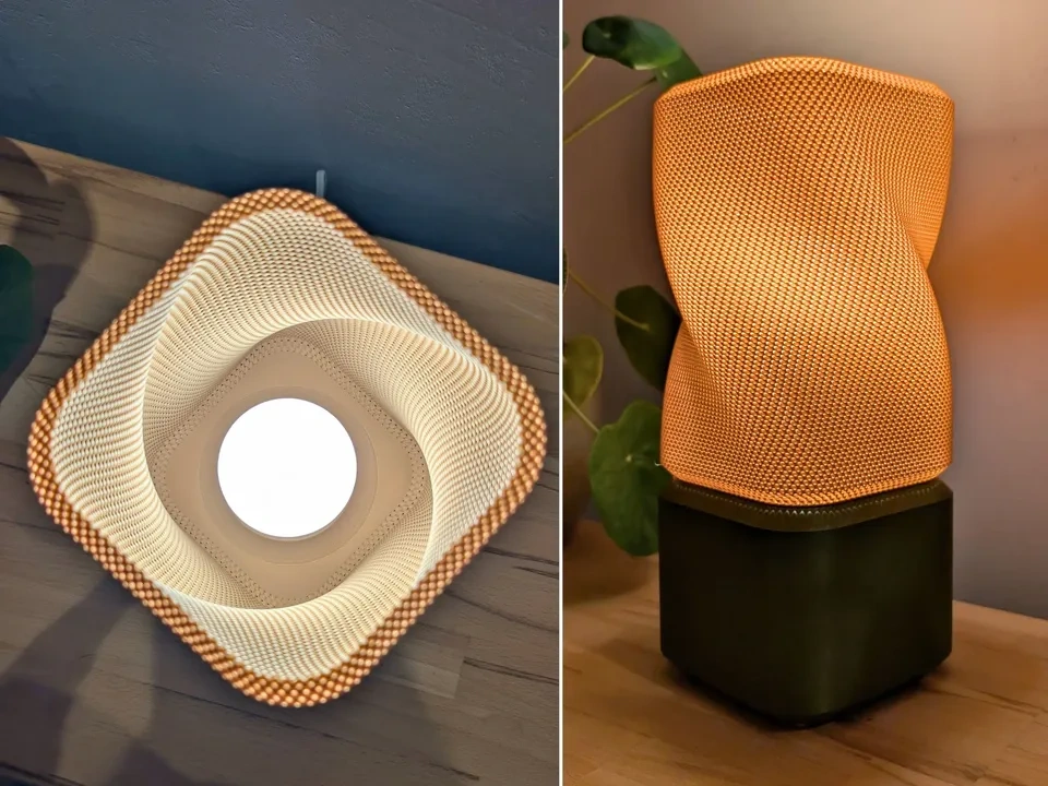 3D Printed Wavy Table Lamp, Cozy Light - photo 2