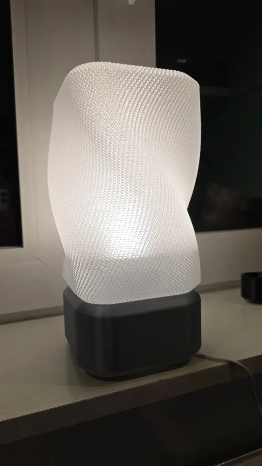 3D Printed Wavy Table Lamp, Cozy Light - photo 3