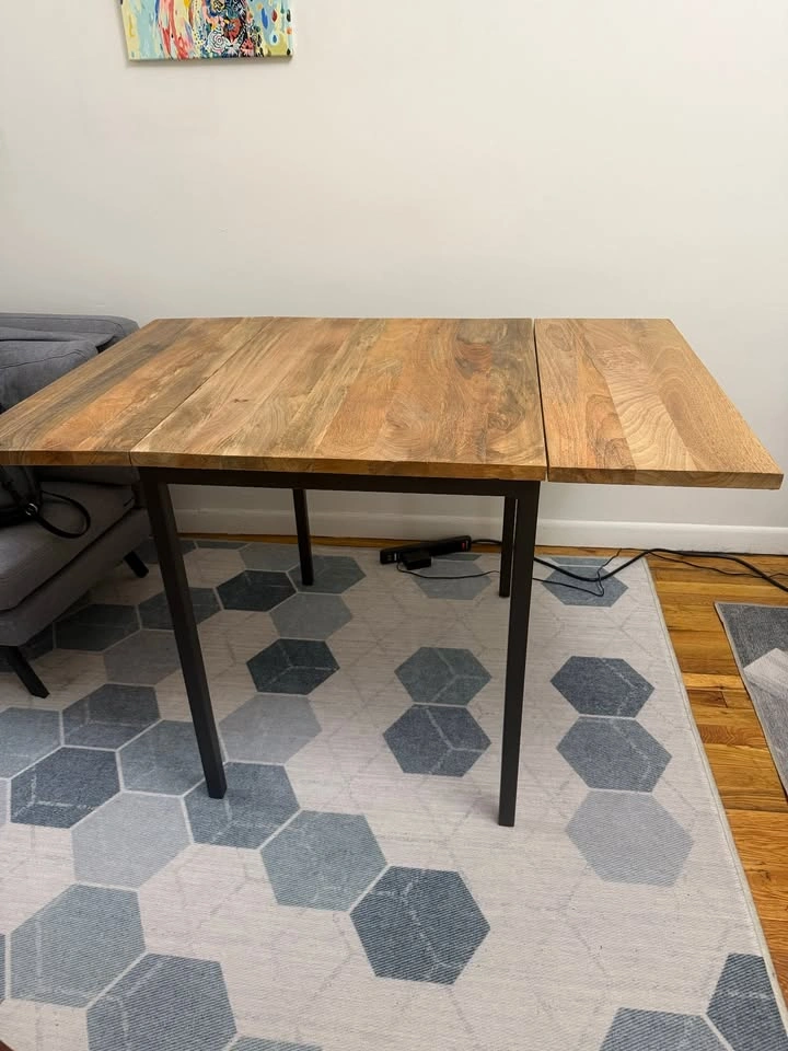 West Elm Box Frame Drop Leaf Dining Table, 24-48" Raw Mango - photo 2