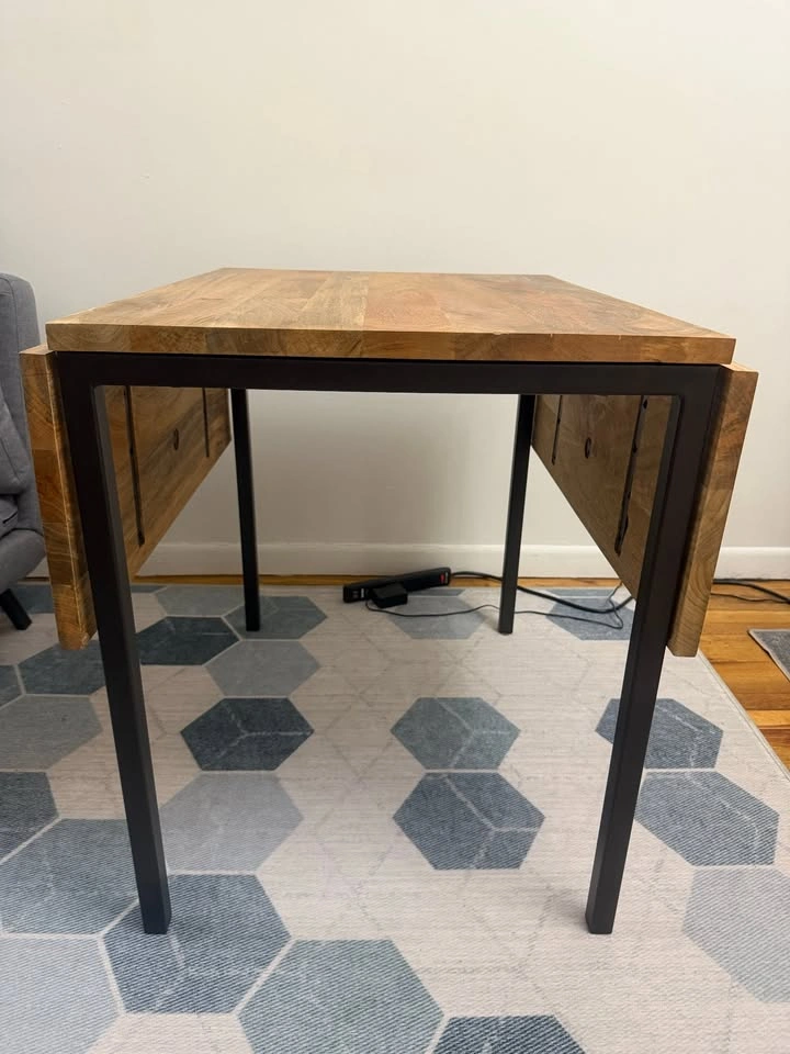 West Elm Box Frame Drop Leaf Dining Table, 24-48" Raw Mango - photo 3
