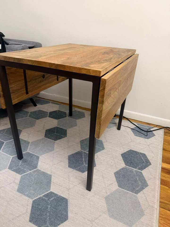 West Elm Box Frame Drop Leaf Dining Table, 24-48" Raw Mango - photo 4