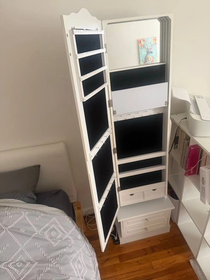 Jewelry Armoire Set, 72 LED Jewelry Cabinet with 2 Drawers - photo 2