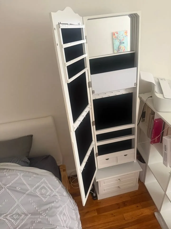 Jewelry Armoire Set, 72 LED Jewelry Cabinet with 2 Drawers - photo 2