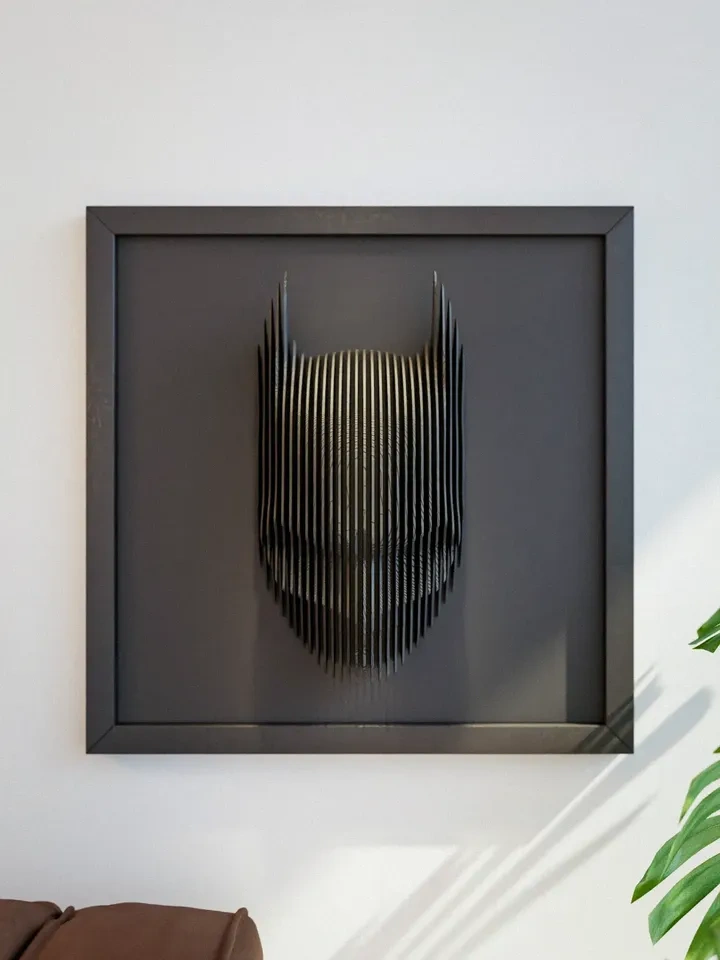 3D Printed Batman Wall Art with Frame - photo 3