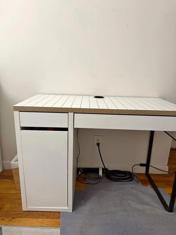 MICKE Desk, white/anthracite, 41 3/8x19 5/8 "