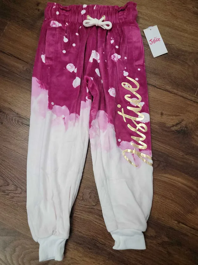 New Justice Girls' Velour Jogger Pants thumbnail