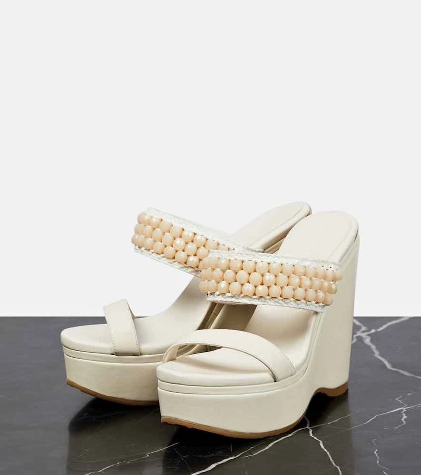 37 Jimmy Choo Amoure Wedge 130 in Latte Nappa Leather