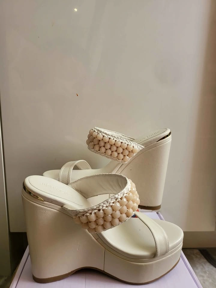 37 Jimmy Choo Amoure Wedge 130 in Latte Nappa Leather - photo 3