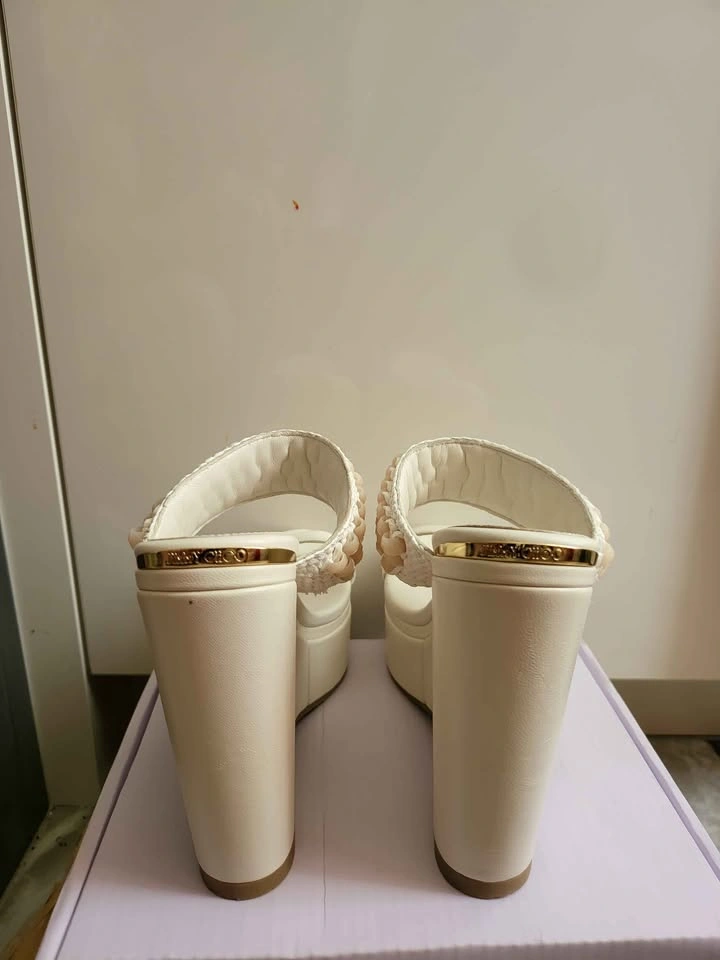 37 Jimmy Choo Amoure Wedge 130 in Latte Nappa Leather - photo 4