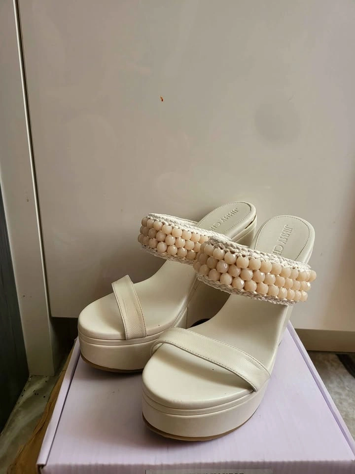 37 Jimmy Choo Amoure Wedge 130 in Latte Nappa Leather - photo 5