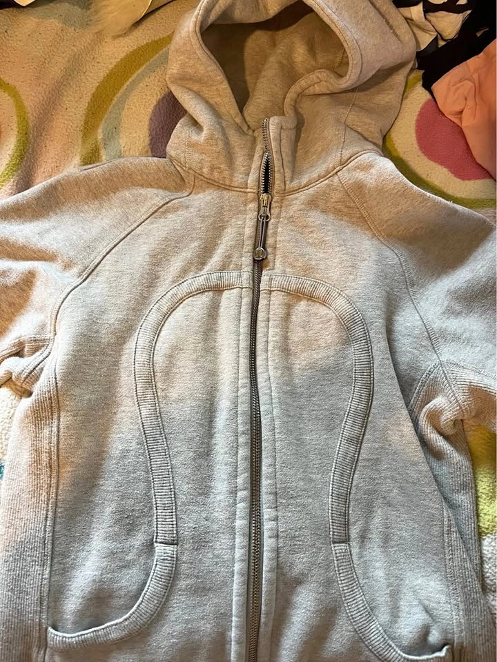 Grey lululemon scuba zip up hoodie