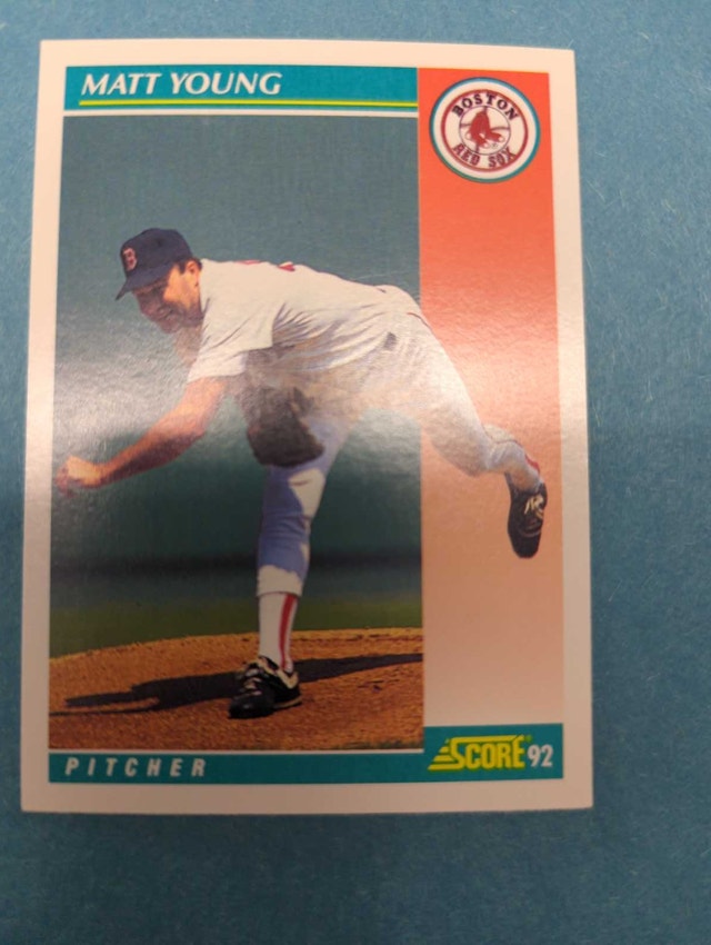 Score 1992 Matt Young Boston Red Sox Baseball Card ⚽