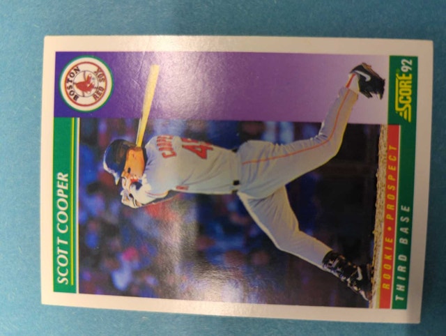1992 Score Scott Cooper Boston Red Sox Baseball Card ⚽