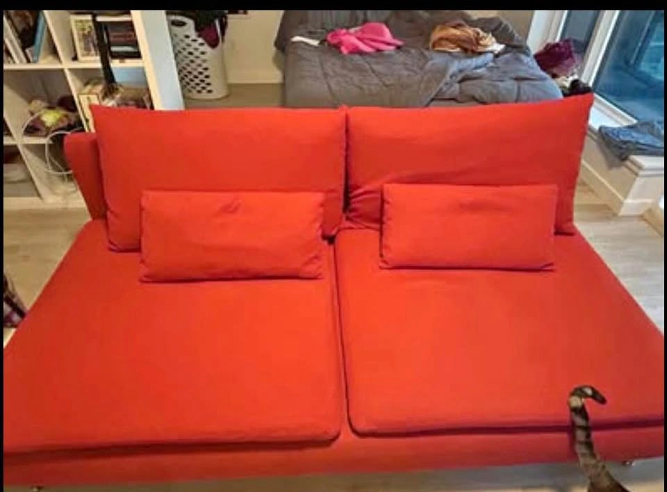 IKEA red couch
