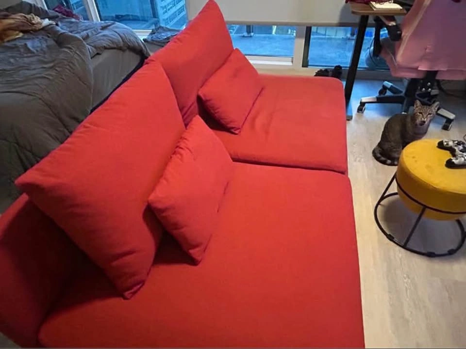 IKEA red couch - photo 2
