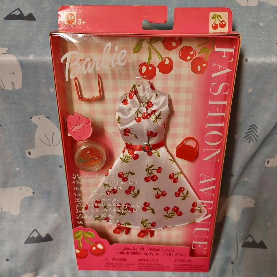 ⚽️ Vintage Barbie - BNIP Cherry Dress w/ Lip gloss