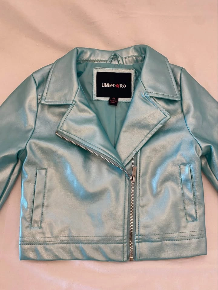 Girls faux leather jacket size 6x kids - photo 2