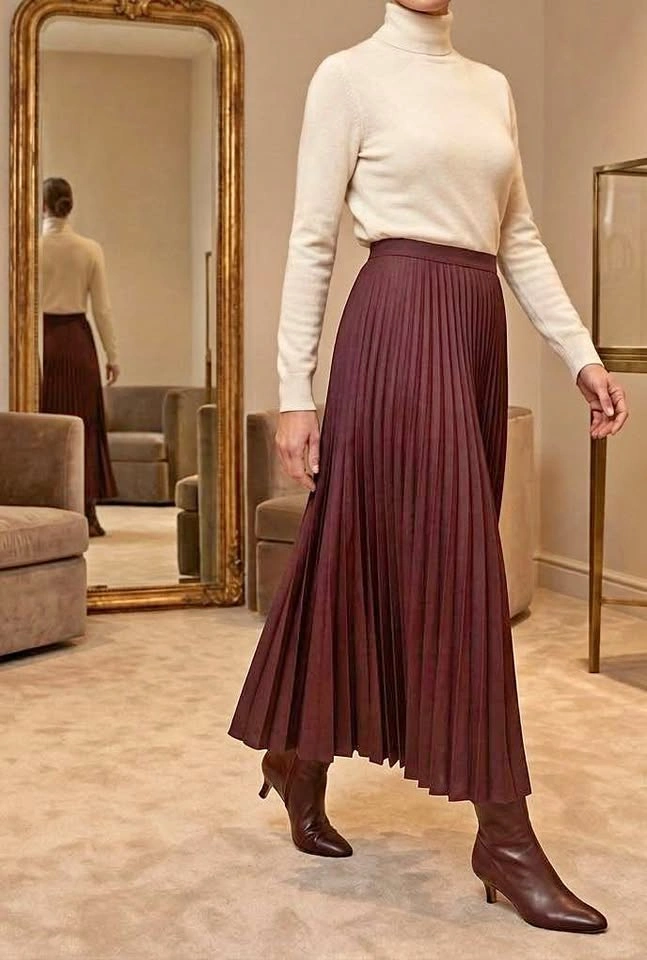 M | H&M pleated midi skirt