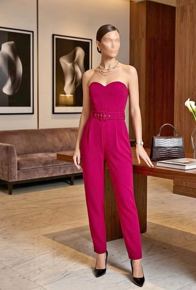M | Red Belted Jumpsuit | Firm price