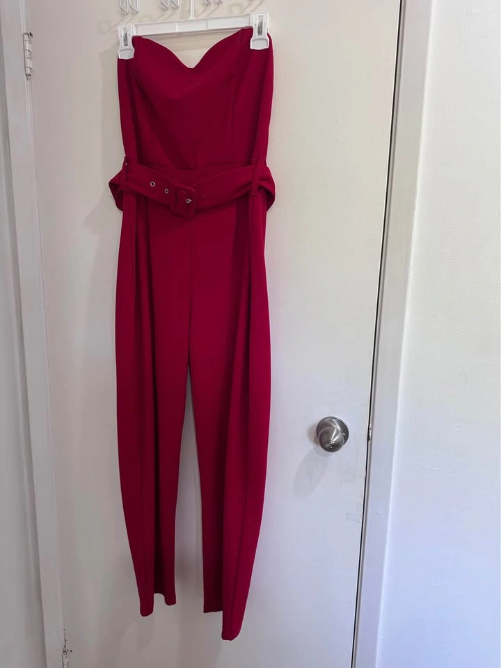 M | Red Belted Jumpsuit | Firm price - photo 2