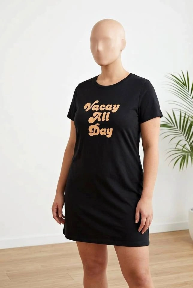 Black Vacay All Day T-Shirt Dress