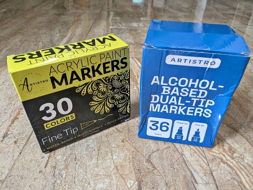 Artistro Acrylic Paint Markers and Alcohol-Based Dual-Tip Marker