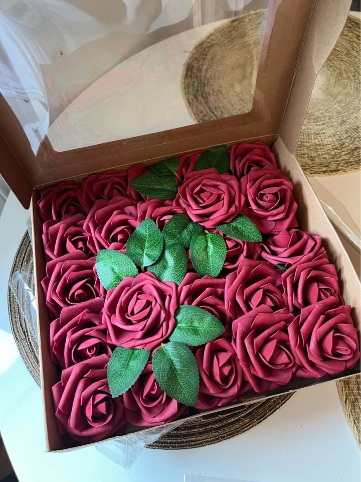 ⚽ Burgundy Flowers- 25 pcs. - photo 2
