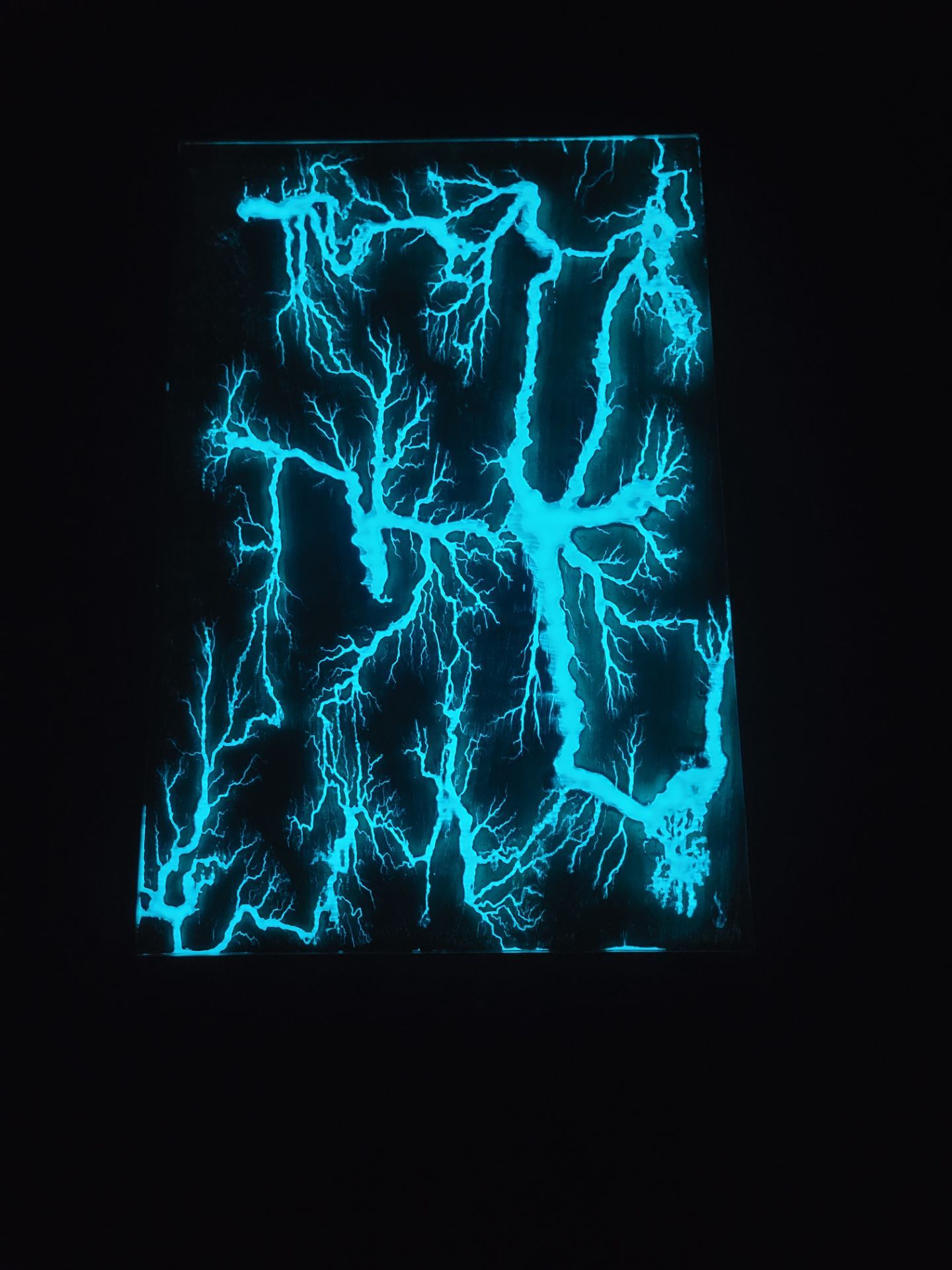 Handmade Fractal Burn Resin Art – 24" x 16" - photo 3