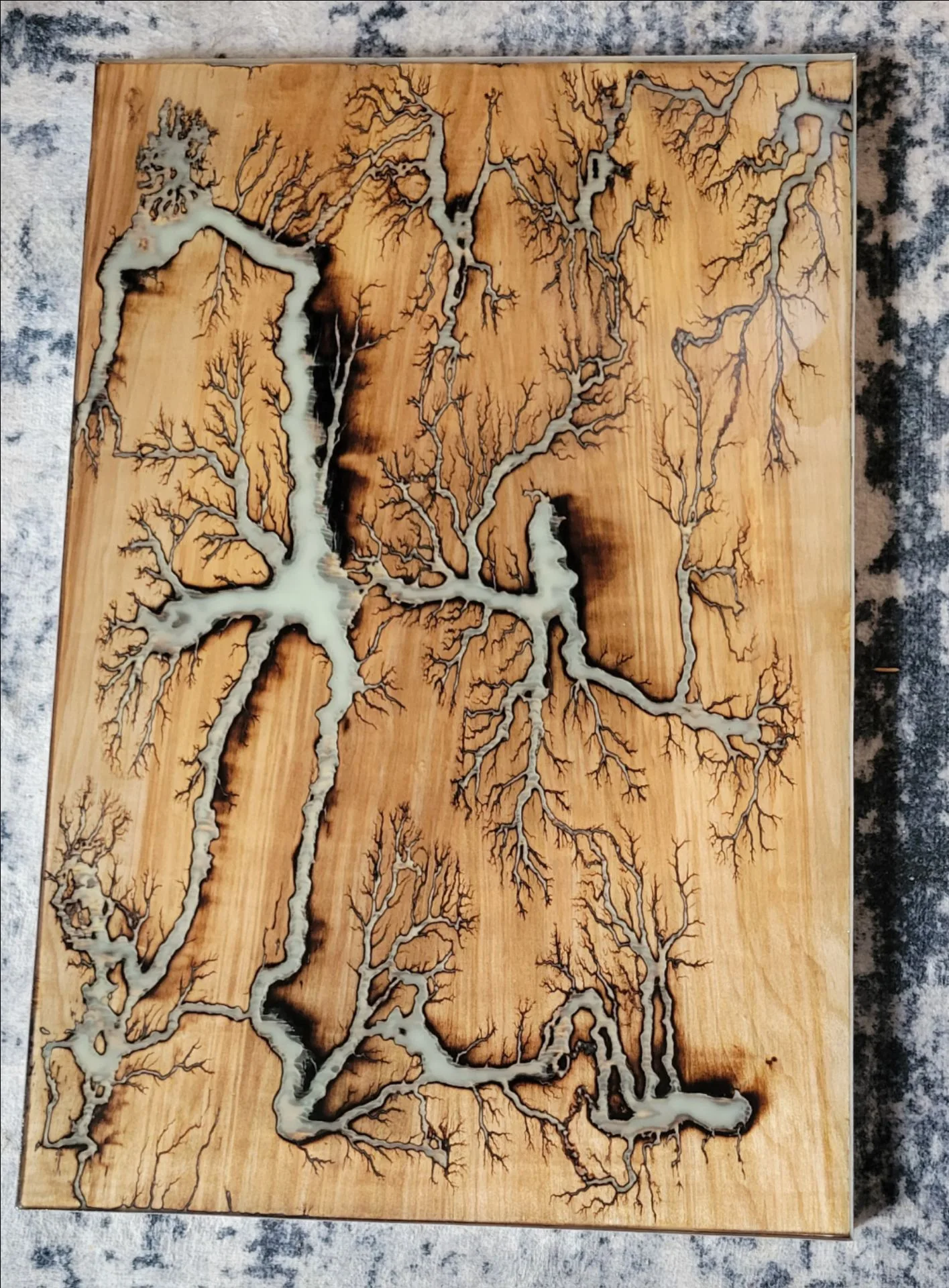 Handmade Fractal Burn Resin Art – 24" x 16" - photo 5