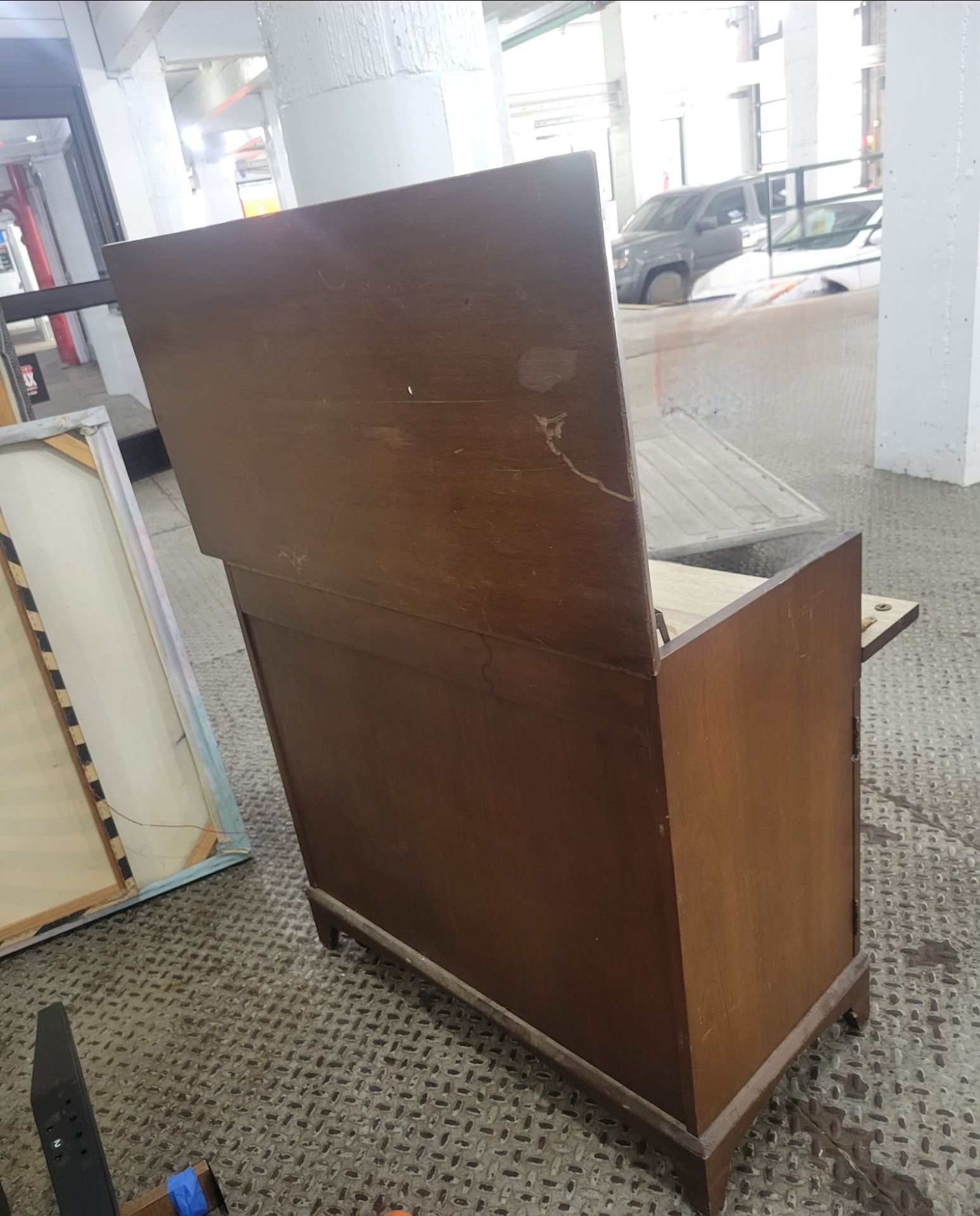 Vintage Fold-Down Bar Cabinet / Cocktail Station - photo 4