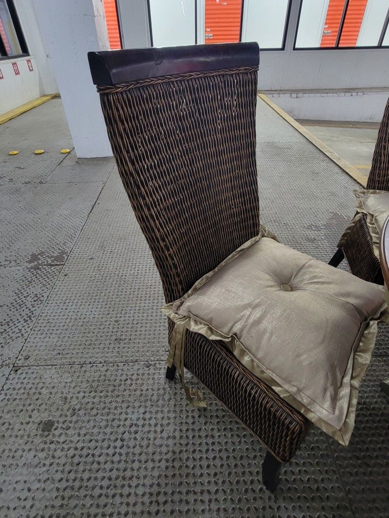 Dining Set – Round Table + 4 Woven Chairs – Coastal/Tropical Sty - photo 3