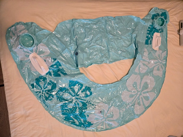 Pool Float with Handles/Cup Holders + Snorkeling Mask - $10 - photo 2